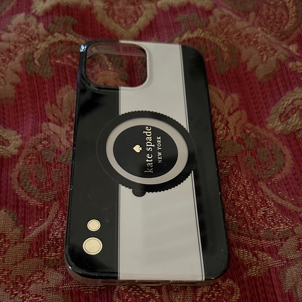 Kate Spade Black and White Phone Case with Ring Holder